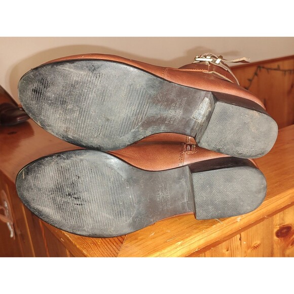 Forever 21 Women's Brown quarter ankle boots size 10 side zip-up buckle - Picture 4 of 6